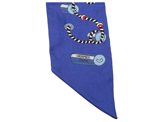 Hermès Sciarpa Twilly Cordages Hermes Blu - vista 2