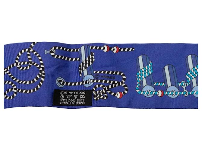 Hermès Sciarpa Twilly Cordages Hermes Blu - vista 3