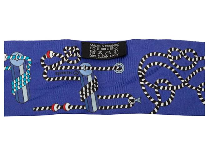 Hermès Sciarpa Twilly Cordages Hermes Blu - vista 4