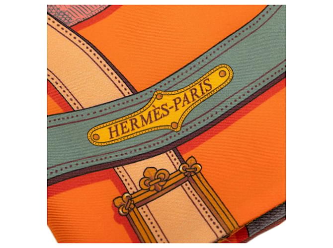 Hermès Hermes Maxi Twilly Cavalcadour Schal Mehrfarben Orange - Ansicht 4