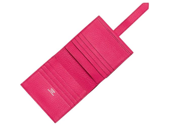Hermès Bearn Recto Verso Dreifach-Geldbörse Pink - Ansicht 4