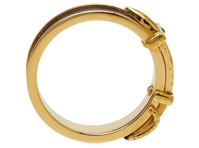 Ring Anillo para pañuelo con motivo de cinturón Hermès Dorado Marrón oscuro - vista 5