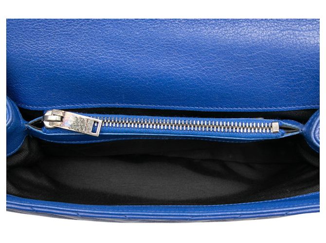 Borsa a mano in pelle blu Saint Laurent - vista 3