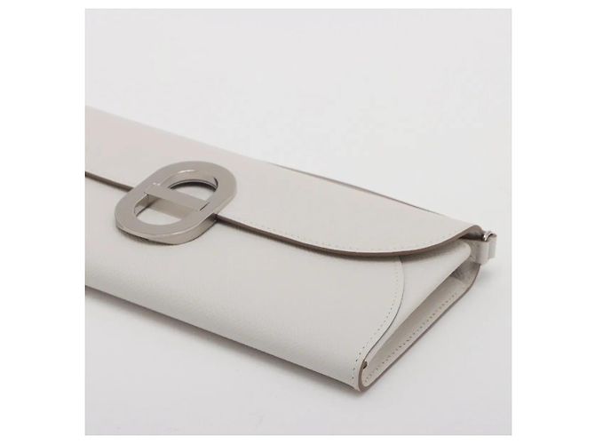 Hermès Kelly Maillon To Go Clutch Epsom Bianco Beige - vista 2