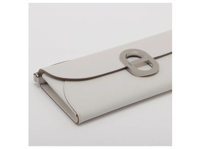 Hermès Kelly Maillon To Go Clutch Epsom Bianco Beige - vista 3