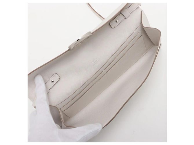 Hermès Kelly Maillon To Go Clutch Epsom Bianco Beige - vista 5