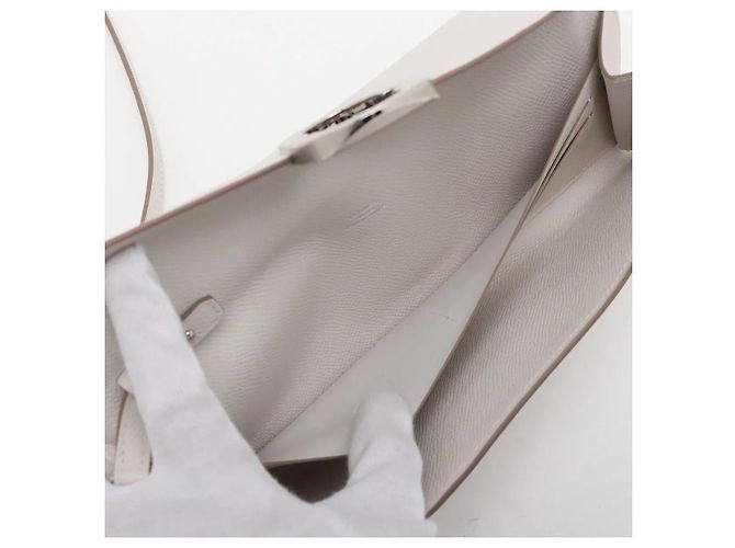 Hermès Kelly Maillon To Go Clutch Epsom Bianco Beige - vista 6