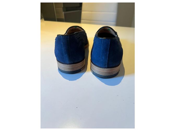 Church's Custom Grade Mocassini con Nappine in Camoscio Blu - vista 3
