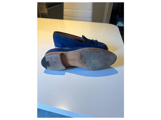 Church's Custom Grade Mocassini con Nappine in Camoscio Blu - vista 5