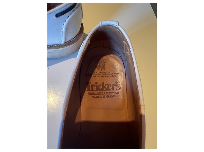 Autre Marque Tricker's Mocassini in pelle bianca con nappine Bianco - vista 5