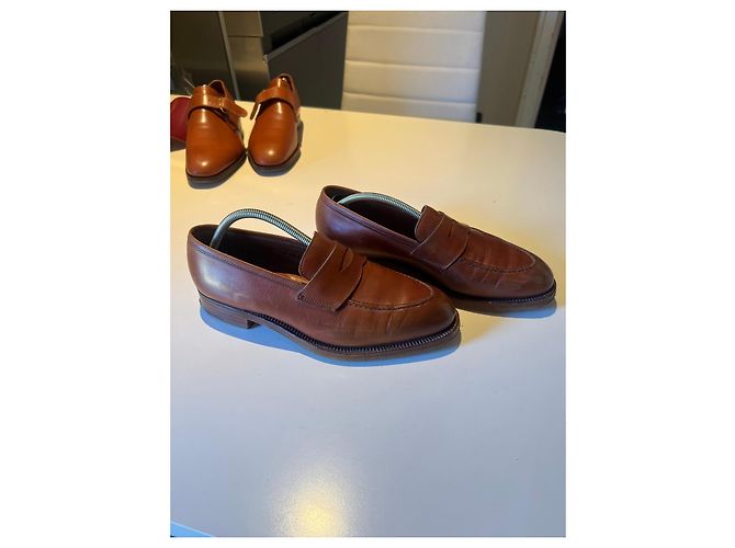 Autre Marque Crockett & Jones Mocassini Henley in pelle Marrone - vista 4