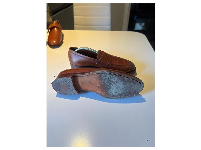 Autre Marque Crockett & Jones Mocassini Henley in pelle Marrone - vista 5