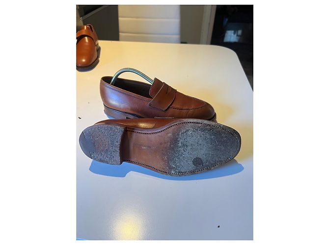 Autre Marque Crockett & Jones Mocassini Henley in pelle Marrone - vista 6