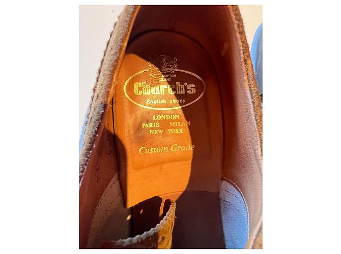 Church's Scarpe Stringate Brogue in Camoscio Marrone - vista 7