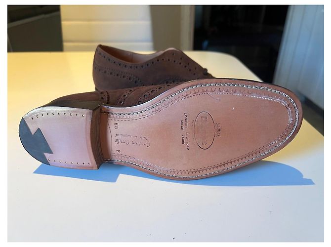 Church's Scarpe Stringate Brogue in Camoscio Marrone - vista 7