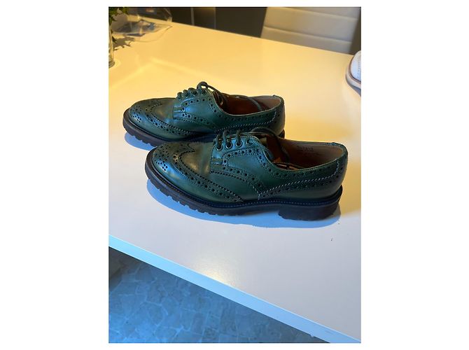 Autre Marque Tricker's Grüne Leder Brogue Schuhe - Ansicht 2