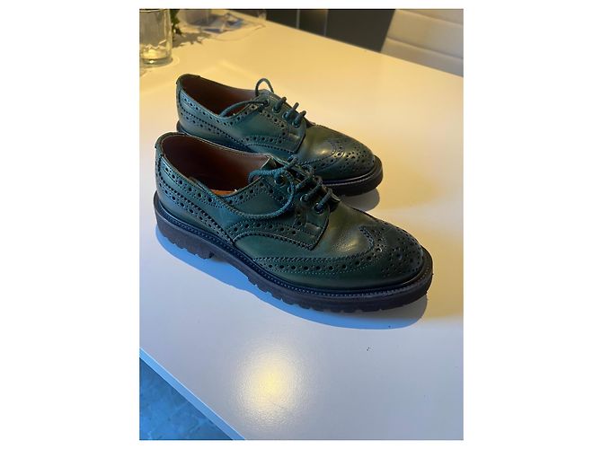 Autre Marque Tricker's Grüne Leder Brogue Schuhe - Ansicht 4