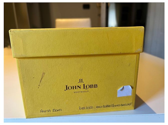 John Lobb zweifarbige Schnürschuhe aus Leder Weiß Dunkelblau - Ansicht 7