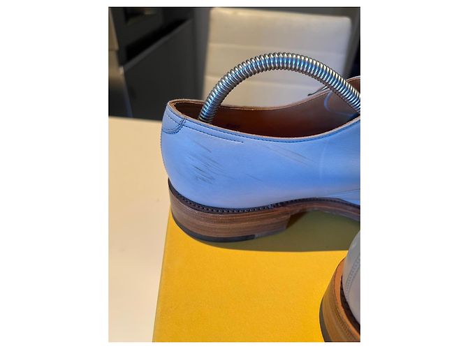 John Lobb William Double Monk Strap in pelle azzurra Blu - vista 6