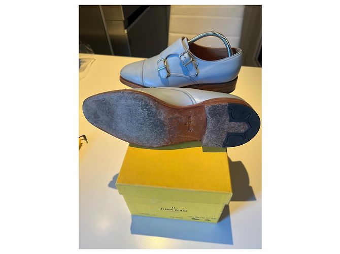 John Lobb William Double Monk Strap in pelle azzurra Blu - vista 9