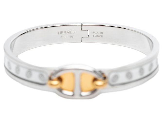 Hermès Hermes Mini Clic Clac PM Chaine d'Ancre Bracciale Argento D'oro - vista 4