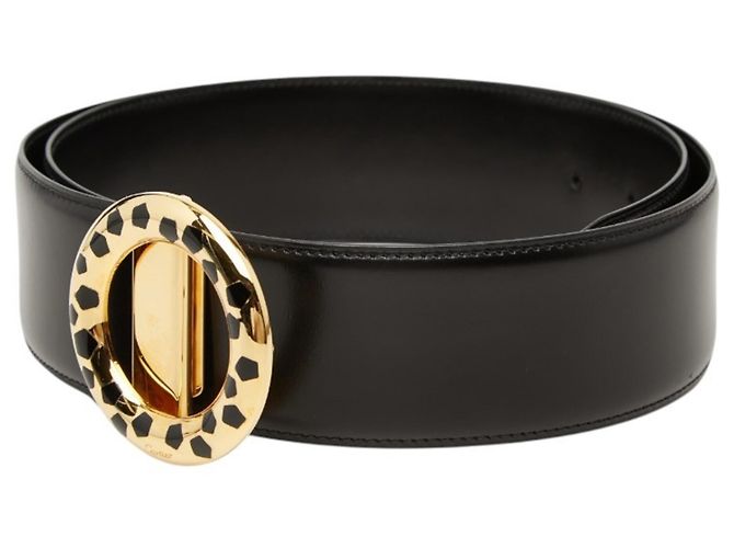 Cartier Panthère Gürtel mit Rundschließe Schwarz Golden - Ansicht 2