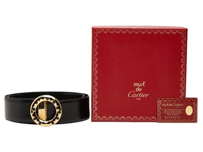 Cartier Panthère Gürtel mit Rundschließe Schwarz Golden - Ansicht 9