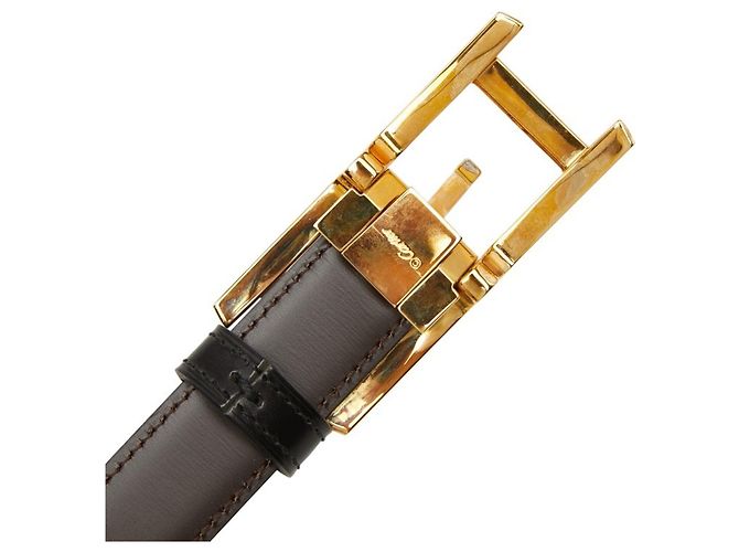 Cartier Tank Reversibler schmaler Gürtel Braun Schwarz Golden - Ansicht 7