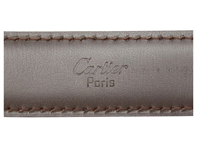 Cartier Tank Reversibler schmaler Gürtel Braun Schwarz Golden - Ansicht 8