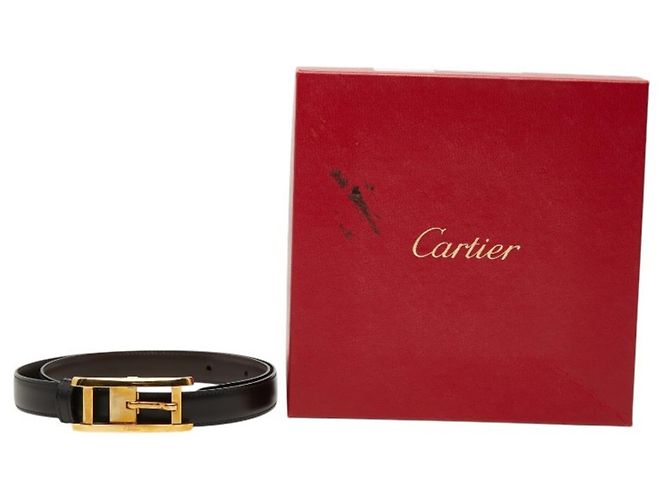 Cartier Tank Reversibler schmaler Gürtel Braun Schwarz Golden - Ansicht 9