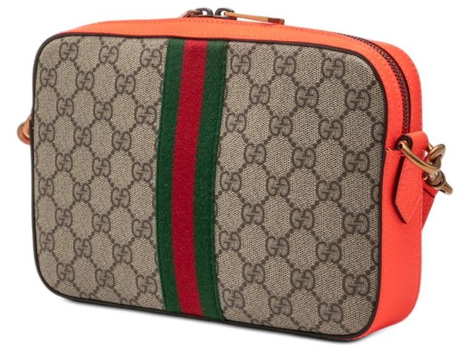 Borsa a Spalla Gucci Ophidia GG Supreme Beige Arancione - vista 2