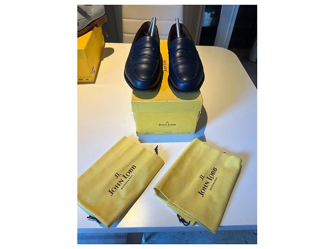 John Lobb Lopez Mocassini in pelle blu - vista 2