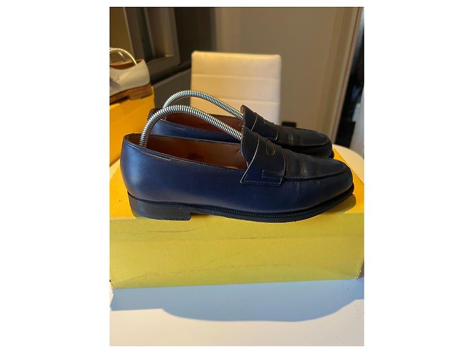 John Lobb Lopez Mocassini in pelle blu - vista 5
