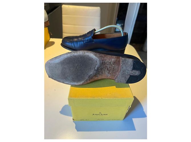 John Lobb Lopez Mocassini in pelle blu - vista 7
