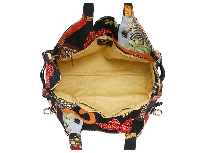 Borsa Salvatore Ferragamo Animal Flower Nero Multicolore - vista 13