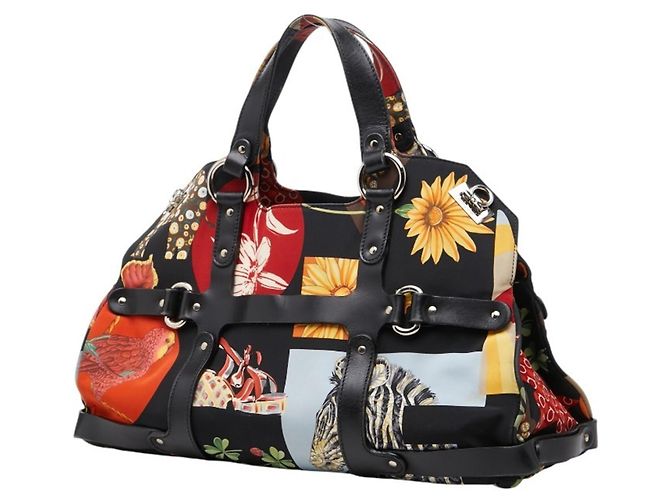 Borsa Salvatore Ferragamo Animal Flower Nero Multicolore - vista 2