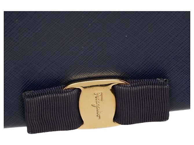 Borsa a tracolla in pelle blu navy Salvatore Ferragamo - vista 10