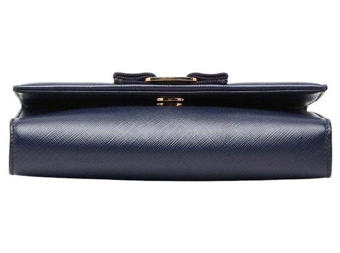 Borsa a tracolla in pelle blu navy Salvatore Ferragamo - vista 3