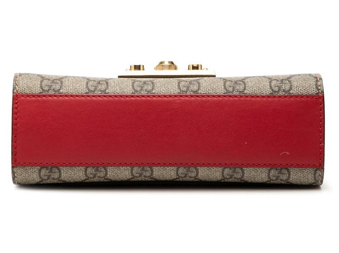 Padlock Borsa a tracolla Gucci GG Supreme con catena a lucchetto Rosa Rosso Beige - vista 3