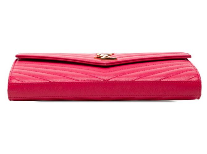 Portafoglio a tracolla con catena Cassandra Classic di Saint Laurent Rosa - vista 3