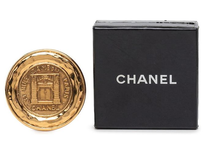Cambon Spilla rotonda Chanel Vintage placcata oro D'oro - vista 4