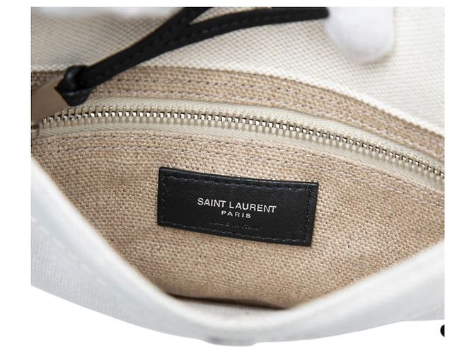 Borsa a tracolla Saint Laurent con logo Nero Beige - vista 5