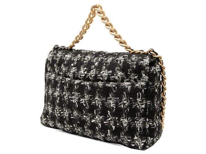 Borsa a Spalla Chanel Coco Mark 19 Large Chain Nero - vista 2