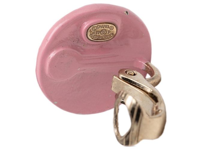 Timeless Pendientes de clip Chanel Coco Mark Oro y Rosa Dorado - vista 3