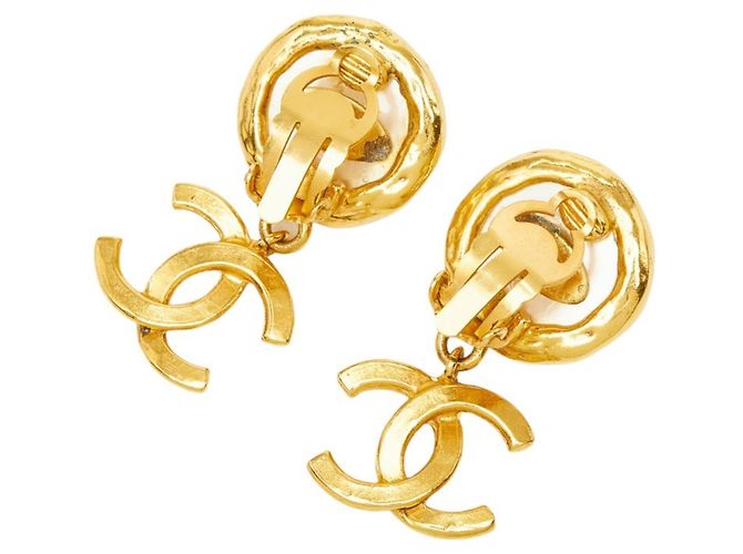 Orecchini Chanel Coco Mark Vintage Swing D'oro - vista 3