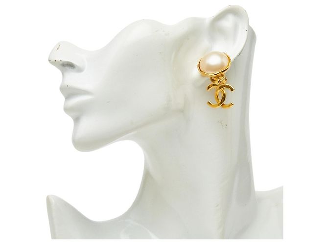 Orecchini Chanel Coco Mark Vintage Swing D'oro - vista 5
