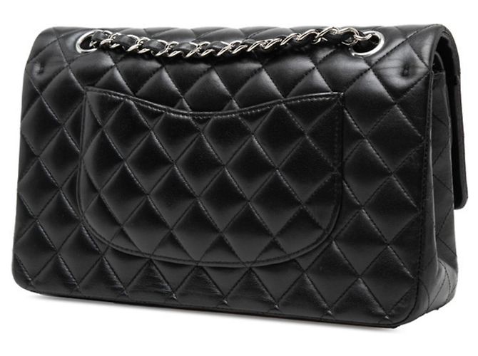Timeless Chanel Coco Mark Matelassé Double Flap Chain Shoulder Bag Black - view 2