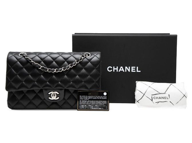 Timeless Chanel Coco Mark Matelassé Double Flap Chain Shoulder Bag Black - view 7