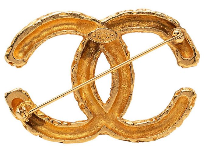 Spilla Vintage Chanel Coco Mark Motivo Lava D'oro - vista 2