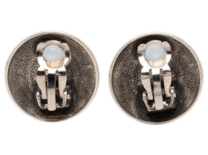 Chanel Coco Mark runde Ohrringe Silber - Ansicht 2
